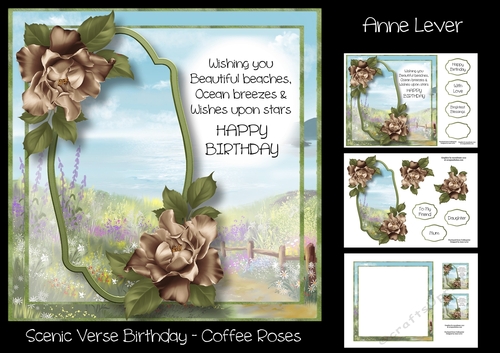 Scenic Verse Birthday - Coffee Roses