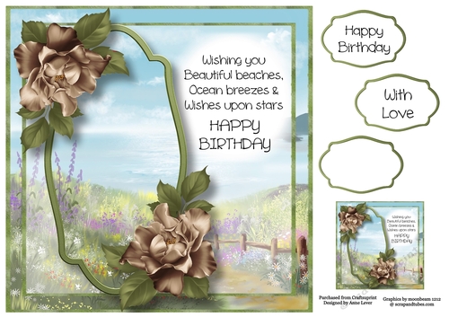 Scenic Verse Birthday - Coffee Roses 8x8