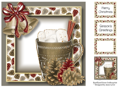 Christmas Glitter Hot Chocolate - Green 8x8