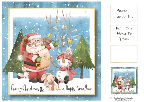 Woodland Santa Merry Christmas 8x8