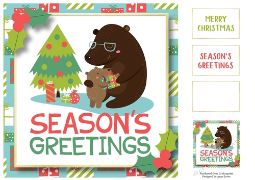 Seasons Greetings Bears 8x8