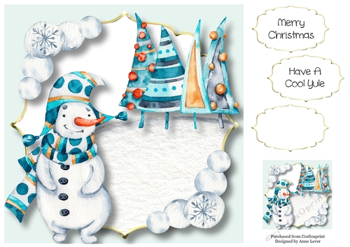 Happy Snowman 4 8x8