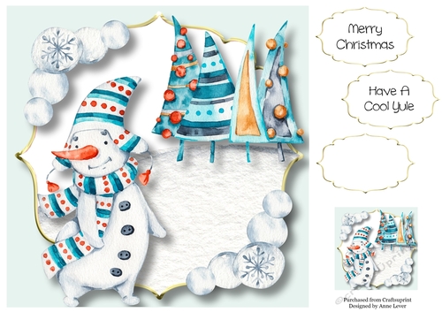 Happy Snowman 2 8x8