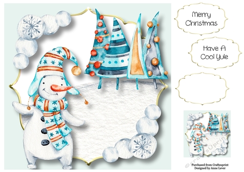 Happy Snowman 1 8x8