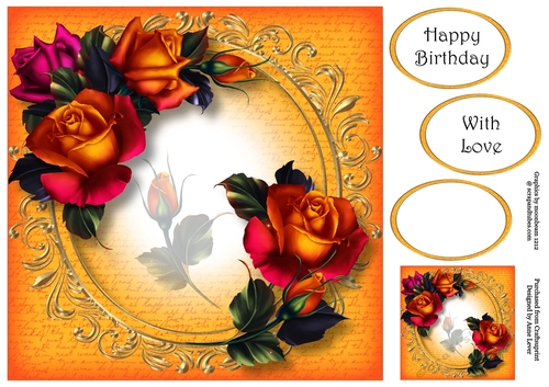 Autumn Flame Roses 8x8