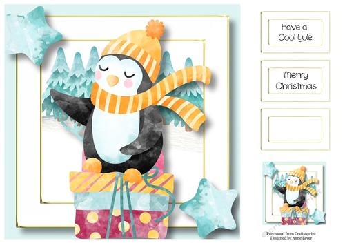 Penguins On Presents 4 8x8