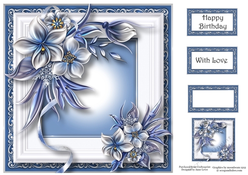 Framed Seasons - Winter Florals 8x8
