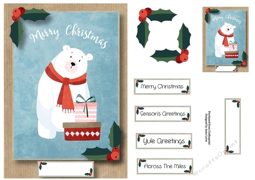 Kraft Paper Christmas - Polar Bear A5