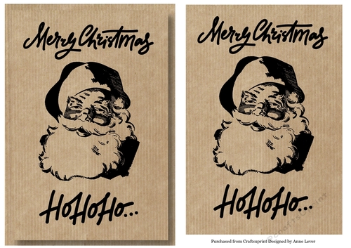Kraft Paper Stamp Topper - Santa