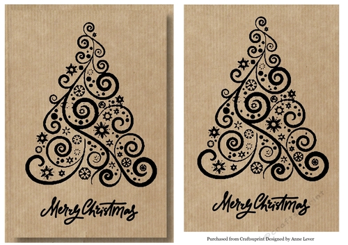 Kraft Paper Stamp Topper - Tree