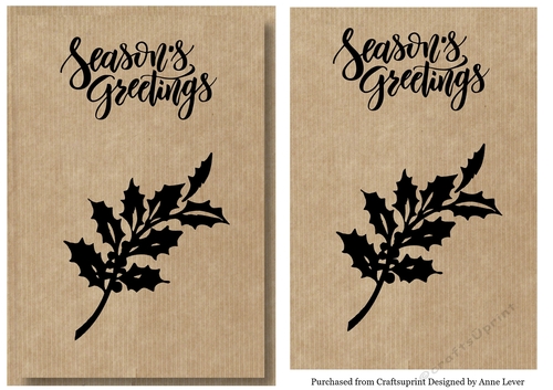 Kraft Paper Stamp Topper - Holly