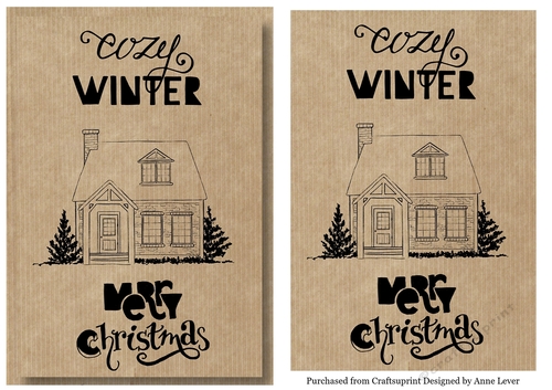 Kraft Paper Stamp Topper - Cosy Cottage