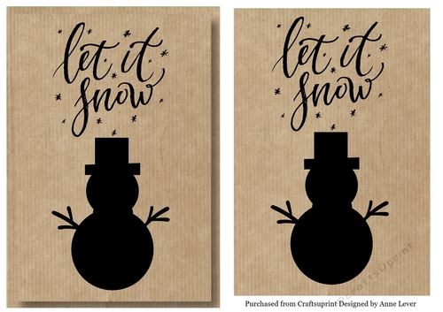 Kraft Paper Stamp Topper - Snowman