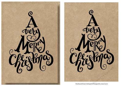 Kraft Paper Stamp Topper - Wordy Tree