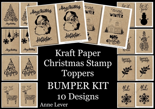 Kraft Paper Christmas Stamp Topper Bumper Kit