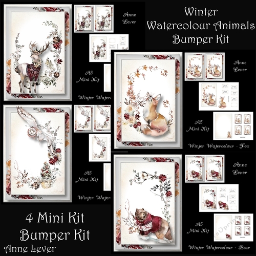 Winter Watercolour Animals Bumper Kit