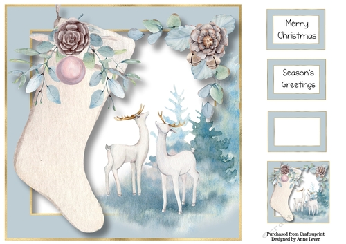 Gentle Christmas Stocking 8x8