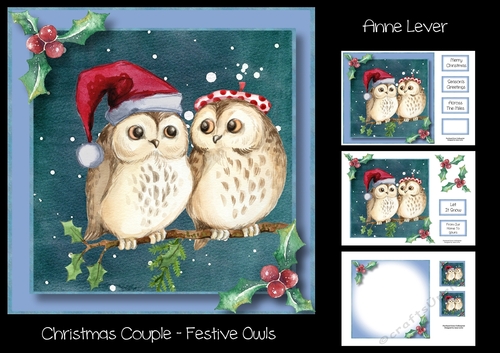 Christmas Couple - Festive Owls