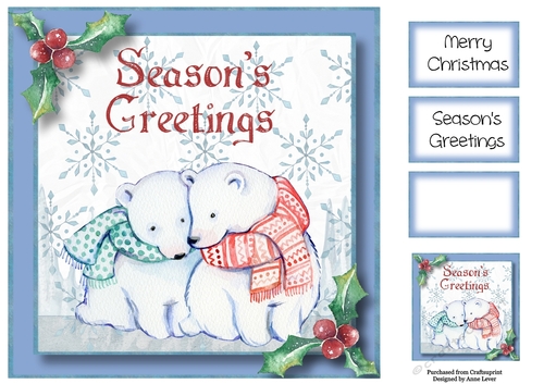 Christmas Couple - Polar Bears 8x8