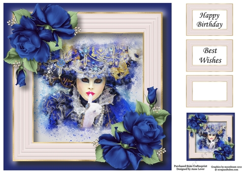 Masquerade Ball - Blue 8x8
