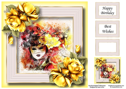 Masquerade Ball - Yellow 8x8