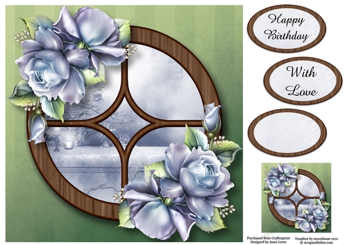 The Circular Window - Porcelain Roses 8x8