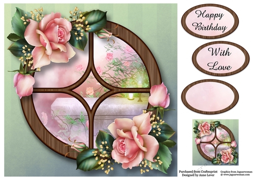 The Circular Window - Downton Roses 8x8