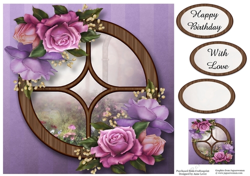 The Circular Window - Belle Epoque Roses 8x8