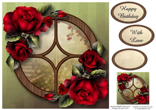 The Circular Window - Red Roses 8x8