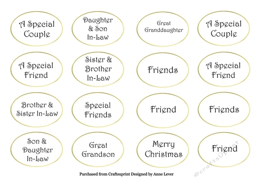 Gold Greetings Tags - In-laws, friends
