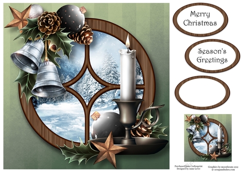The Circular Christmas Window - The Candle 8x8