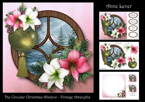 The Circular Christmas Window - vintage amaryllis 