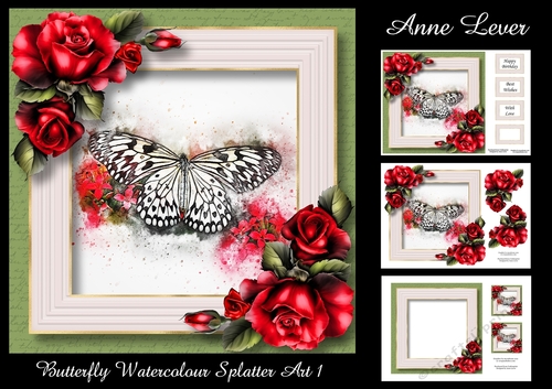 Butterfly Watercolour Splatter Art 1