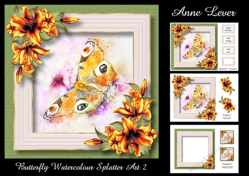 Butterfly Watercolour Splatter Art 2