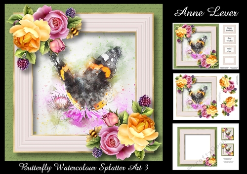 Butterfly Watercolour Splatter Art 3