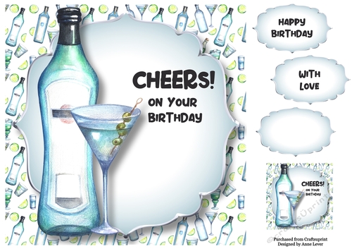 Birthday Cheers - Martini 8x8