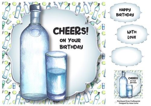 Birthday Cheers - Vodka 8x8