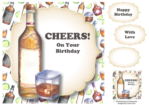 Birthday Cheers - Rum 8x8