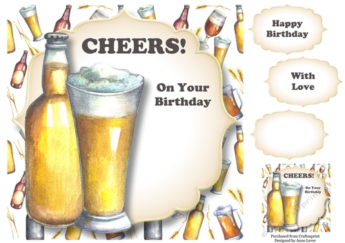 Birthday Cheers - Lager 8x8