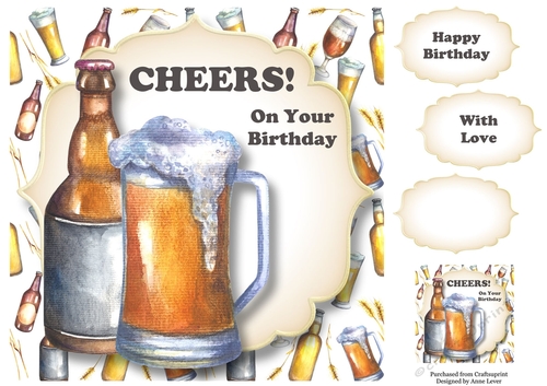 Birthday Cheers - Beer 8x8