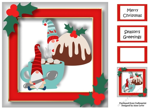 The Christmas Gnomes - Hot Choc &  Pud 8x8