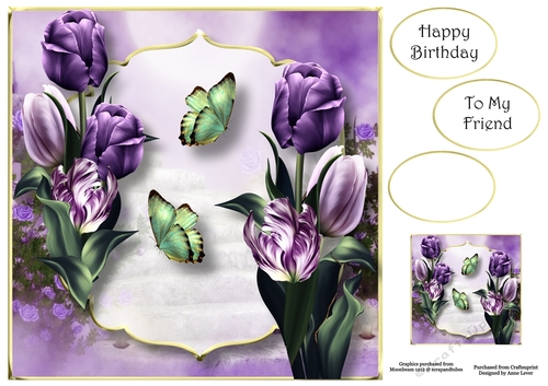 Scenic Spring - Purple Tulips 8x8