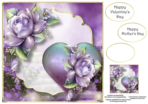 Scenic Hearts & Flowers - Porcelain Roses 8x8