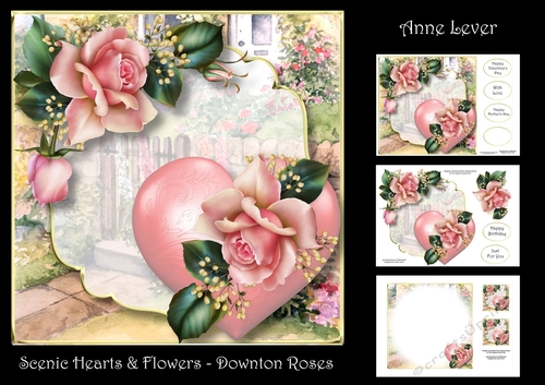 Scenic Heart & Flowers - Downton Roses
