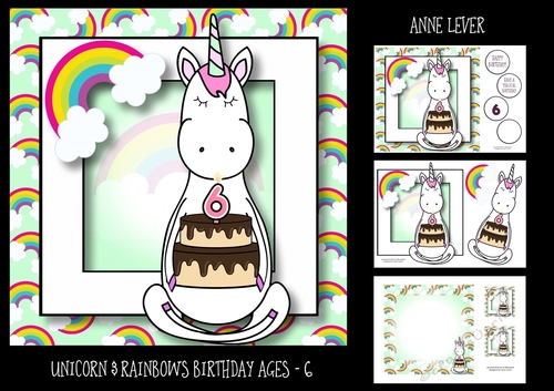 Unicorn & Rainbows Birthday Ages - 6