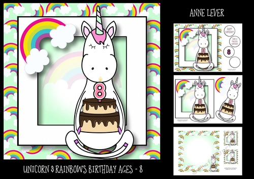 Unicorn & Rainbows Birthday Ages - 8