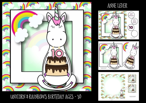 Unicorn & Rainbows Birthday Ages - 10