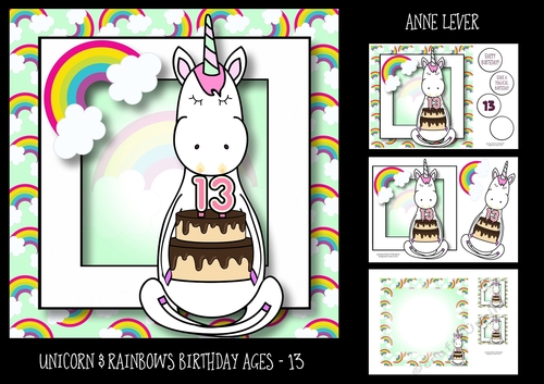 Unicorn & Rainbows Birthday Ages - 13