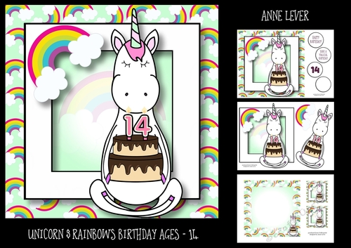Unicorn & Rainbows Birthday Ages - 14