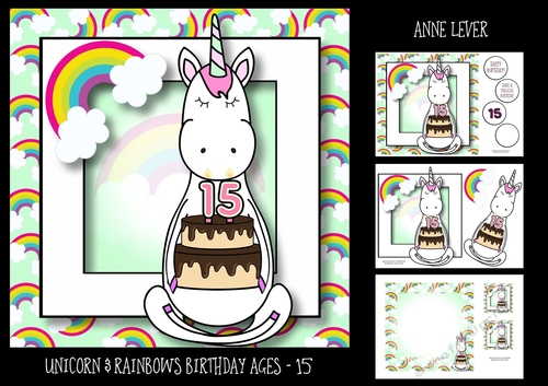 Unicorn & Rainbows Birthday Ages - 15